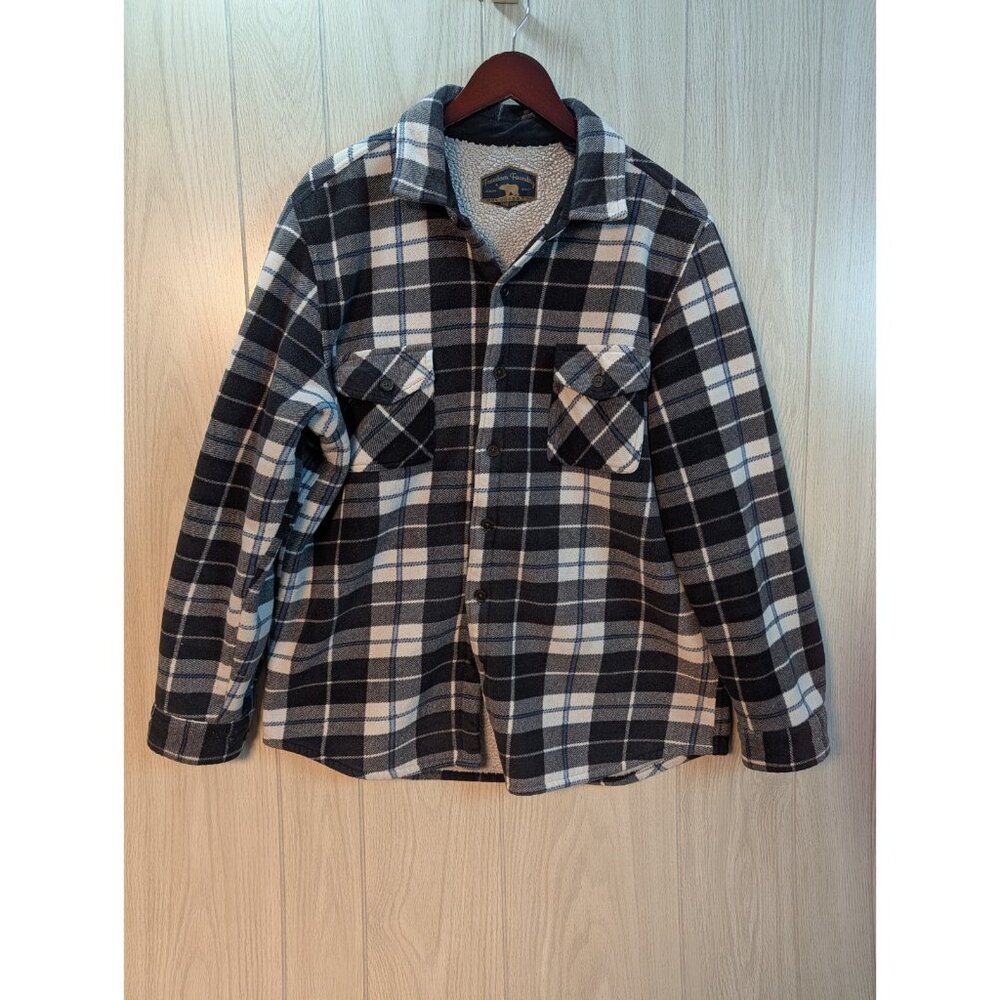 Freedom Foundry Plaid Fleece Sherpa Lined Shirt Jacket Large Outdoor Winter Warm